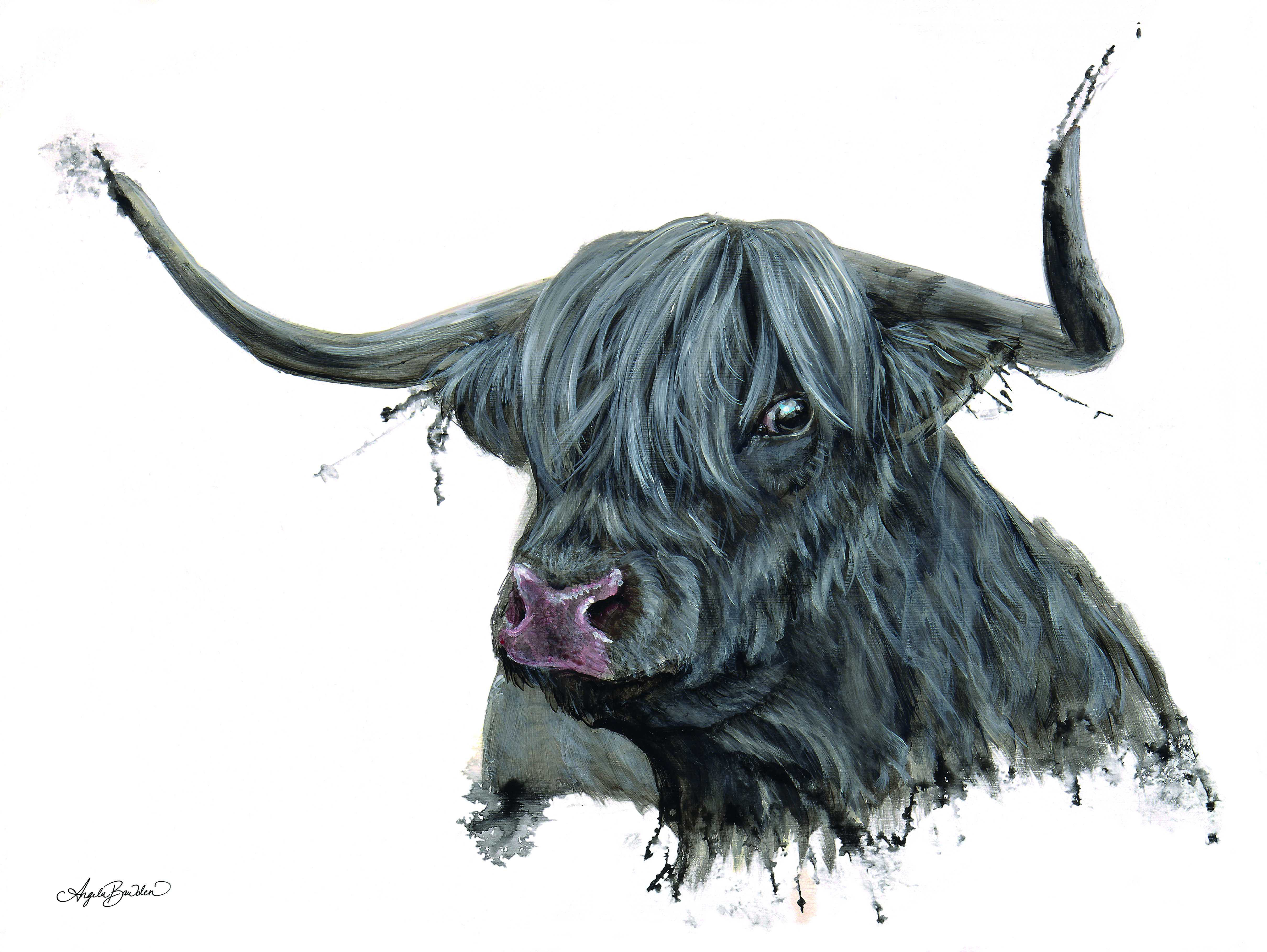 Union Rustic Ethel The Highland Cow On Canvas by Angela Bawden Print ...