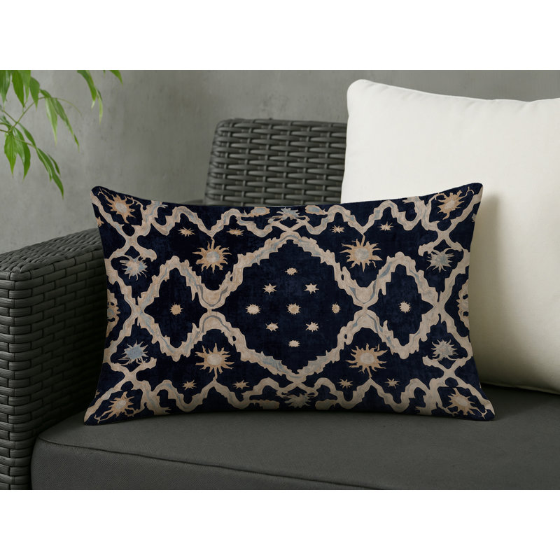 Coussin décoratif intérieur et extérieur Modern, Gris géométrique 8, Rectangle H 18 po x l 25 po