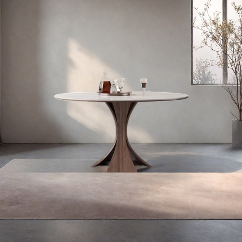 Table de salle à manger ronde en bois massif, H 29,52 po x L 47,24 po x l 47,24 po