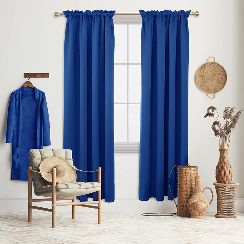 Peniste Room Darkening Curtain Pair, Royal Blue, 52" W x 84" L
