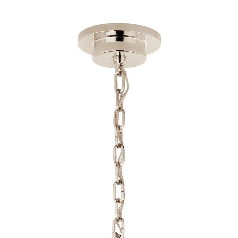  Lustre en acier à intensité variable, H 23,75 po x l 40,75 po x P 40,75 po, Nickel poli, 8