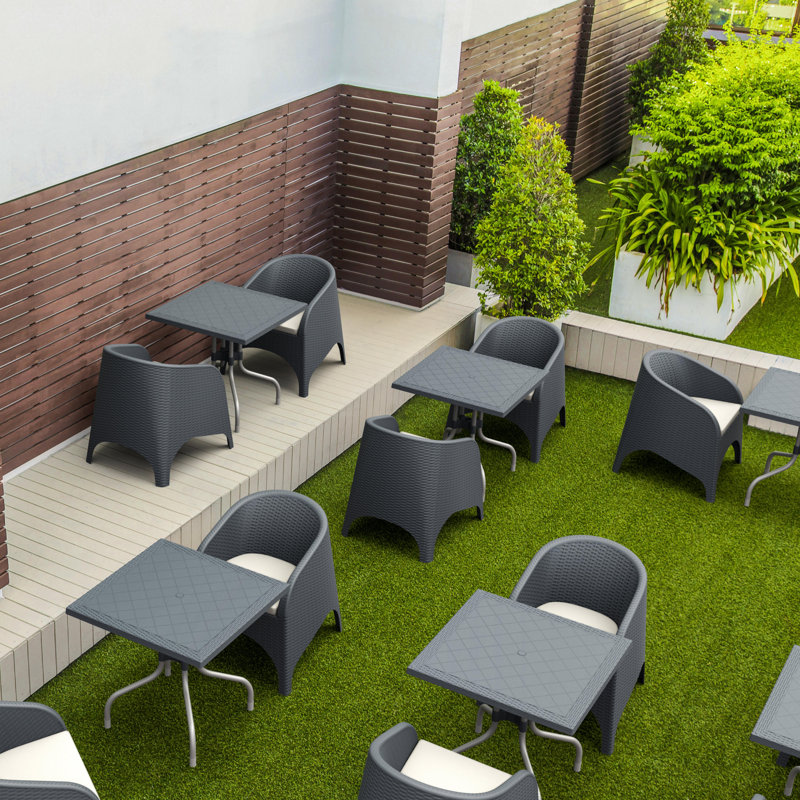Tomosuke Wicker Outdoor Lounge Chair, Dark Gray