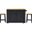 Grand îlot de cuisine de 48 pouces avec rangement interne et prise de courant. Chariot roulant pour et salle à manger, prise de support de type noir. Salle à manger à 5 roulettes, couleur-256402956