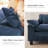 154" W U-Shaped Modular Sectional Sofa With Deep Seat, Cloud Couch With Four Ottomans & Removable Cushions-Blue-1624108047