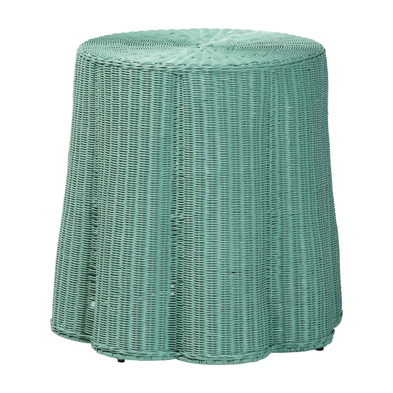Console en rotin tissé à la main avec motif festonné