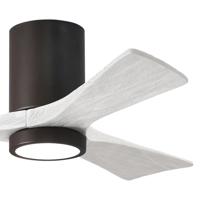 Olivier à 3 pales DEL standard avec ventilateur de plafond et ensemble d'éclairage inclus, Bronze texturé, Blanc mat, 42"