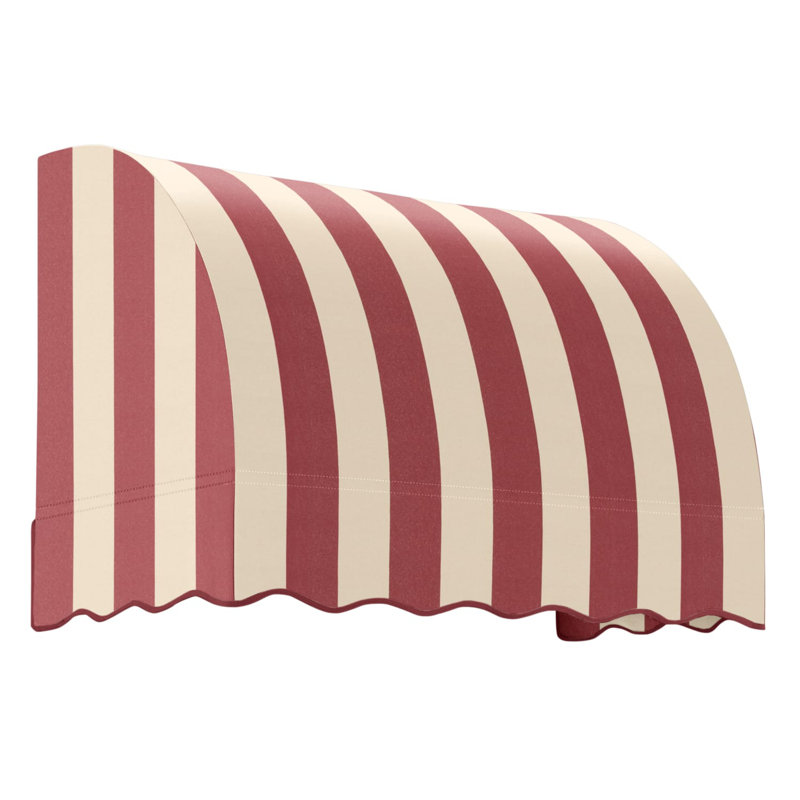 Awntech Savannah Acrylic Fabric Fixed Awning, 31" H x 40.5" W x 24" D, Burgundy/Tan Stripe