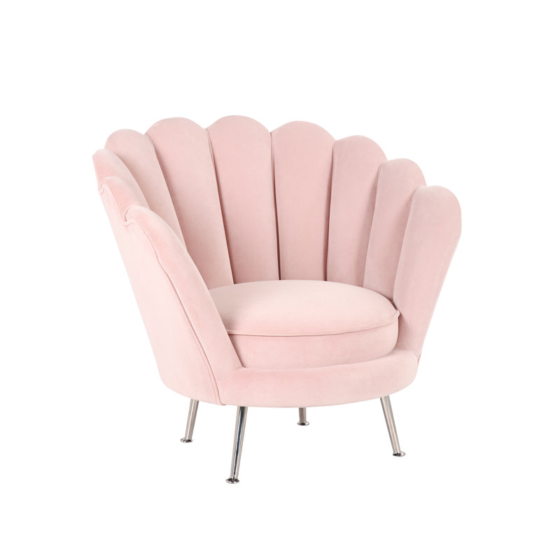 Toro Velvet Barrel Chair, Pink, Silver