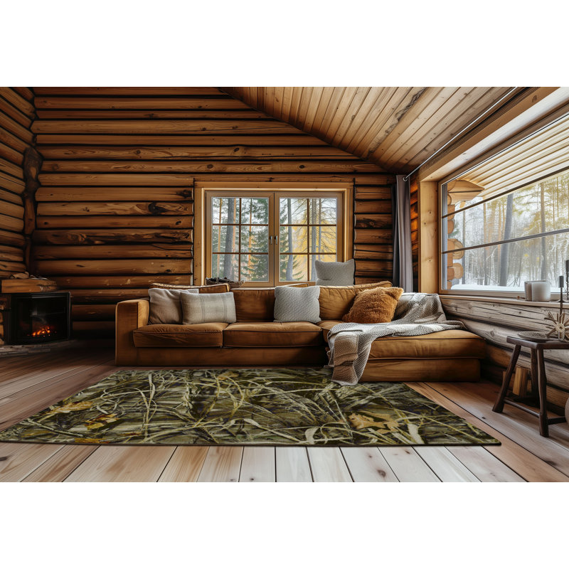 Realtree MAX-4 Camouflage Synthetic Rectangular Area Rug