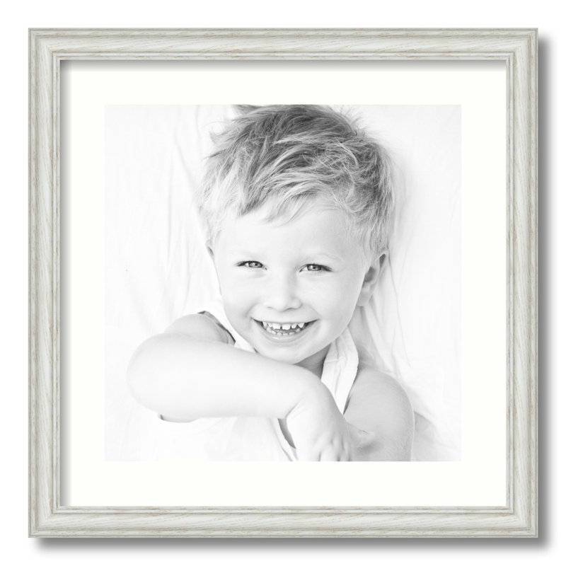 Wood Matte Picture Frame with Mat, Light Cream