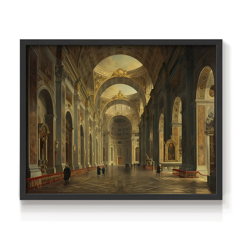 Paysage - CLVI - Reproduction encadrée - réarmable, 16" H x 20" W, Noir