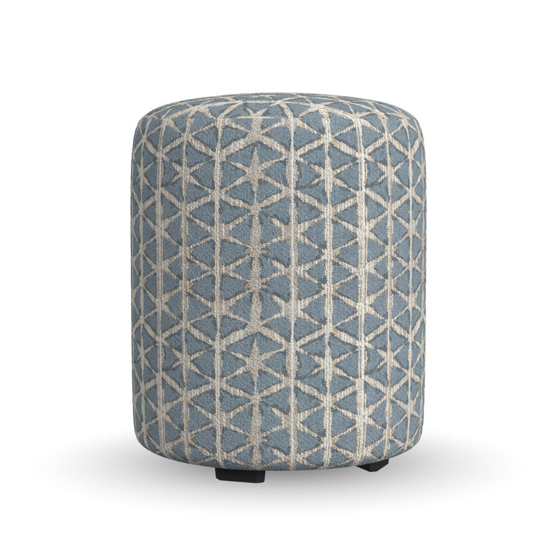 Birchbrook Upholstered Ottoman, Blue Polypropylene/Olefin