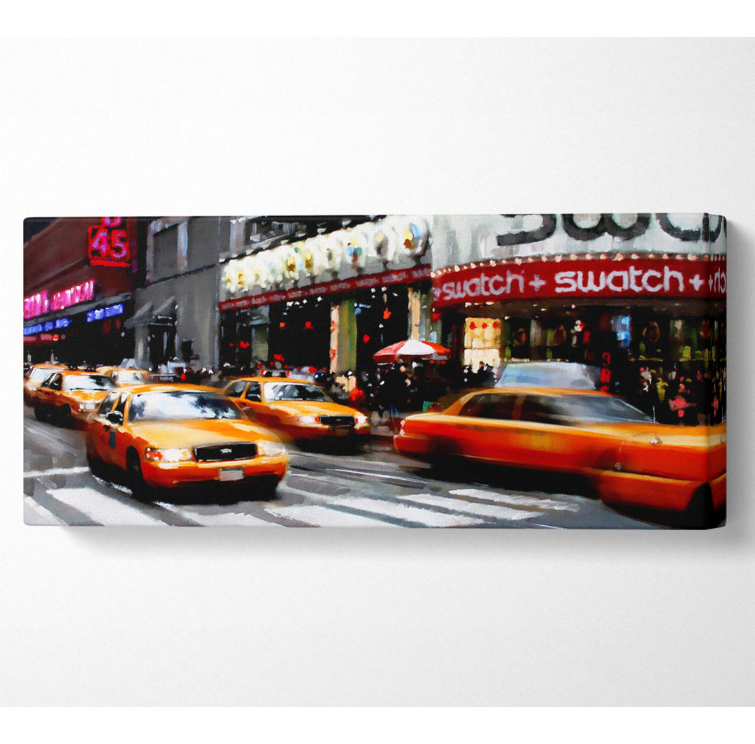 New York City 5Th Avenue Yellow Cabs - Kunstdrucke auf Leinwand