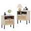 Aimara Rectangular Nightstand with Rattan Door-175532743-146427998