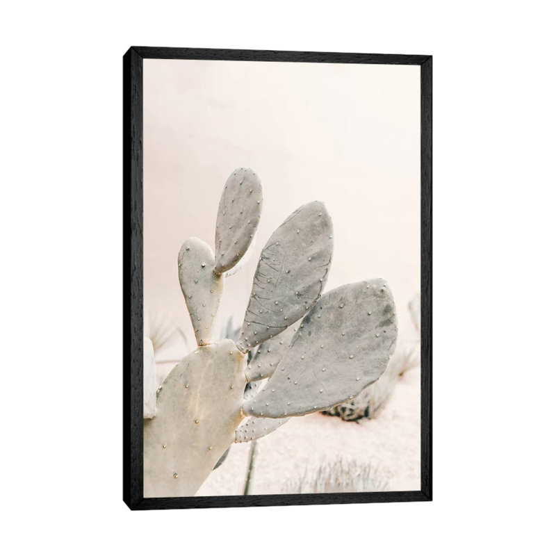 Neutral Cactus - Print on Canvas, Black Framed, 101.6cm H x 66.04cm W x 3.81cm D