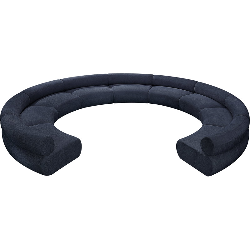 Bale 202" Upholstered Sectional, Navy Chenille Fabric