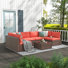 Ensemble de conversation modulaire en rotin 7 pièces avec coussins Algarin