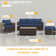Sofa Seating Group with Storage and Ottomans
