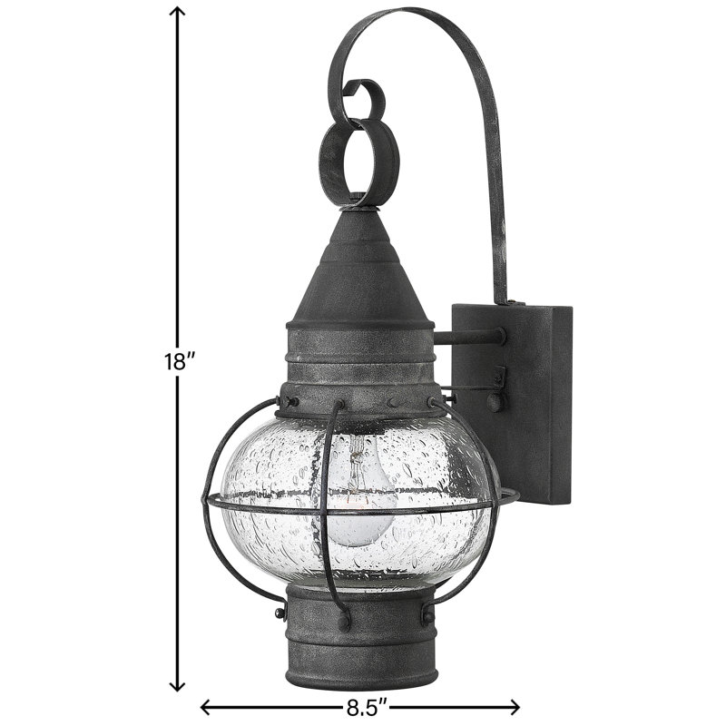 Jolie 1-Light Outdoor Wall Lantern, 18" H x 8.5" W, 75W Medium