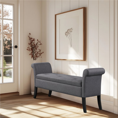 Banc de rangement à couvercle rabattable l 52 po Sholom