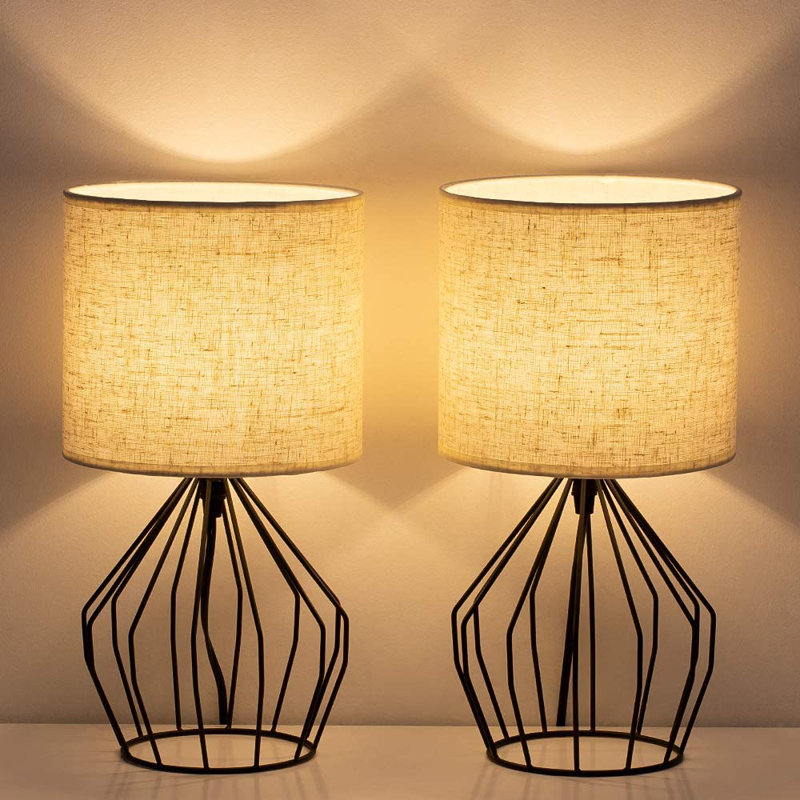 Cab Metal Table Lamp, Black, Cream