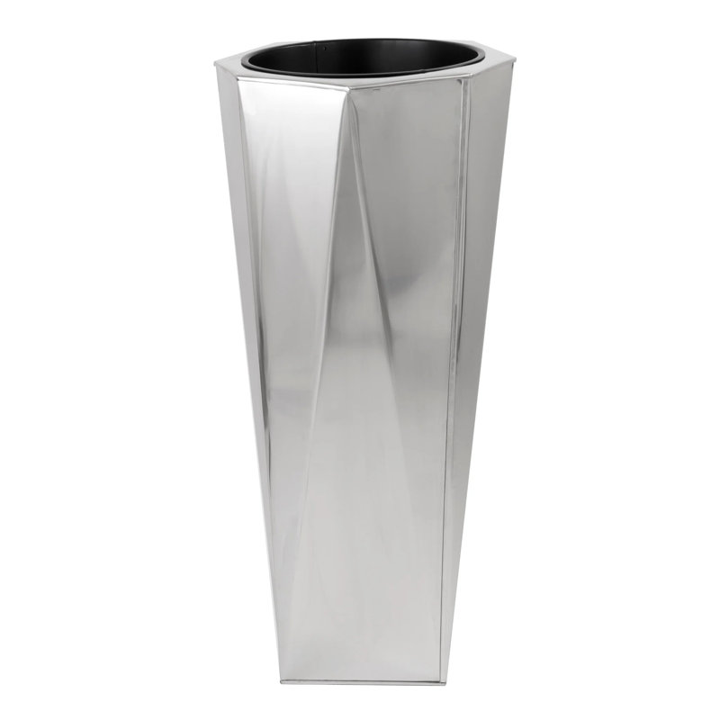 Prism Stainless Steel Floor Vase Planter, 36" H x 14" W x 14" D