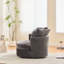 Fauteuil demi-tonneau rembourré en chenille-141022765