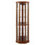 6 Shelf Lighted Corner Curio Cabinet With Adjustable Tempered Glass Shelves