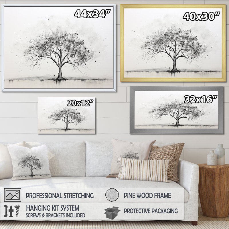 Arbre africain, minimalisme V, sur toile, Toile tendue, H 34 po x l 44 po