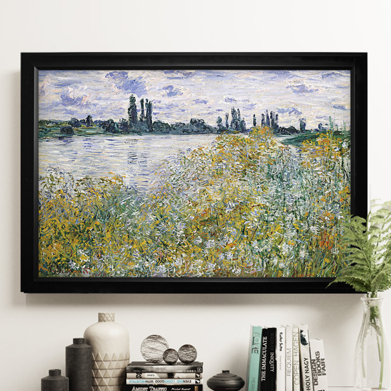 « le fleurs near theuil », impression, Cadre noir, Blanc mat, H 24 po x l 30 po x P 1,5 po
