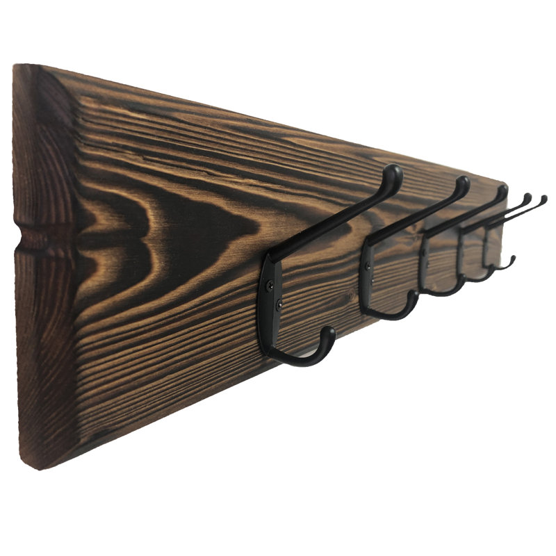 Braggs Solid Wood Wall 10 - Hook Wall Mounted Coat Rack, Brown
