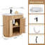 Ensemble de meuble-lavabo simple 35,83 "avec comptoir, robinet et armoire cannelée-2135966584
