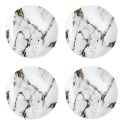 Assiette à breuvage en porcelaine tendre Venise, ensemble de 4