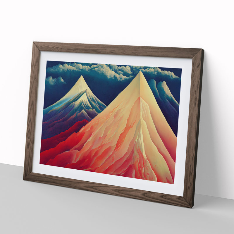 Marvellous Mountains 1 Piece Single Picture Frame Wall Art, 25cm H x 34cm W x 2cm D, Walnut