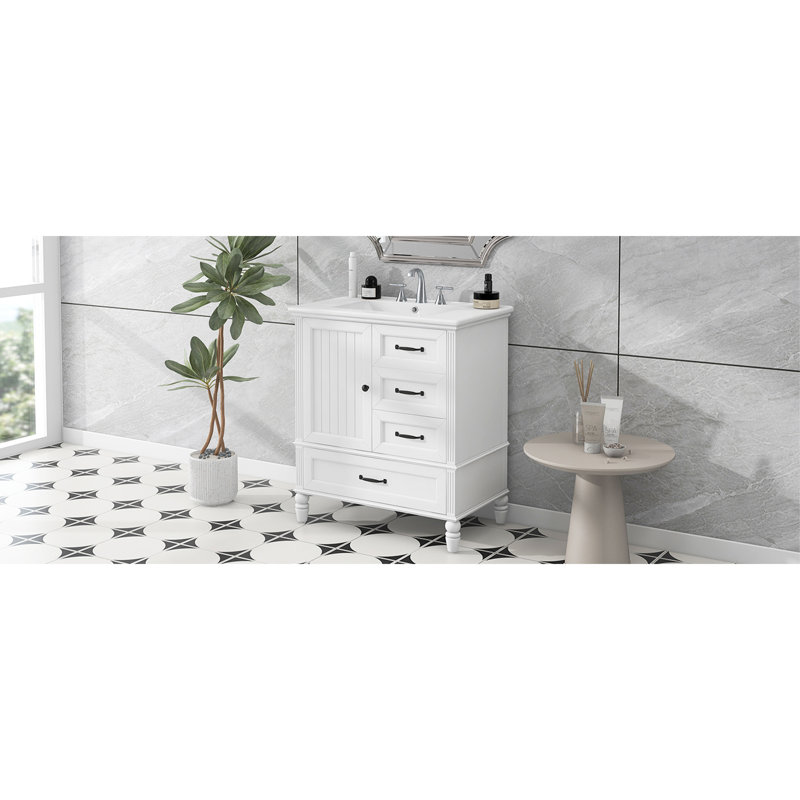 Bathroom Vanity with Sink, White