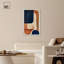 Art mural abstrait bleu avec toile crème Mid-Century par Art Remedy-104321237-111664686
