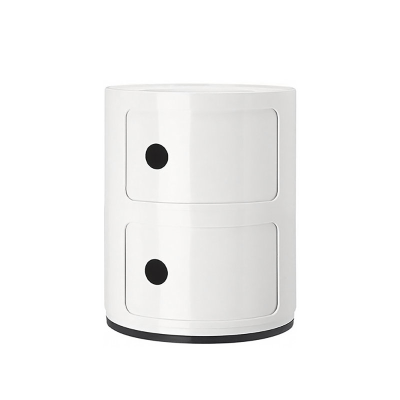 Izzack Tray Top Drum End Table, White
