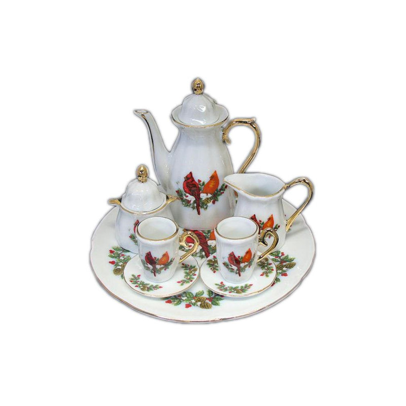 August Grove® Durrett 18 fl. oz. Stovetop Safe Porcelain China Floral Teapot For