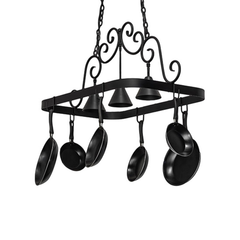 Elana Steel Handcrafted Rectangle Hanging Pot Rack