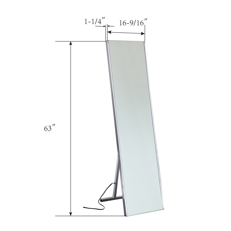 Fidler Metal Rectangle LED Floor Mirror