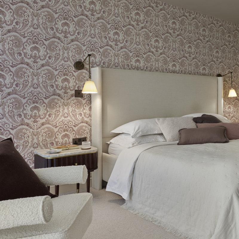 Parkerson Wallpaper, Paisley Tapestry Linen Wallpaper