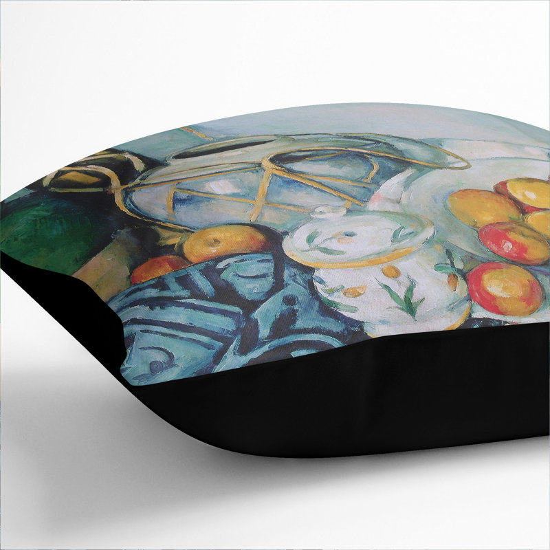 Still Life With Apples Vol.1 Square Throw Cushion, Black, 40cm H x 40cm W x 15cm D