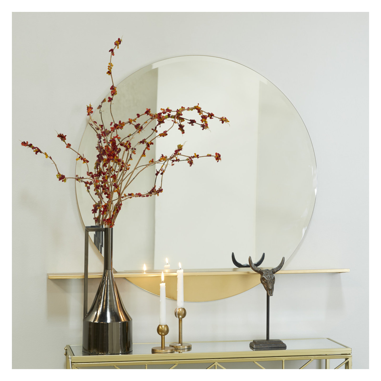 Falco Mirror with Shelves, 36" x 43.8"