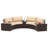 5 Pcs Patio Furniture Set With Tempered Glass Top Side Tables Back & Seat Cushions