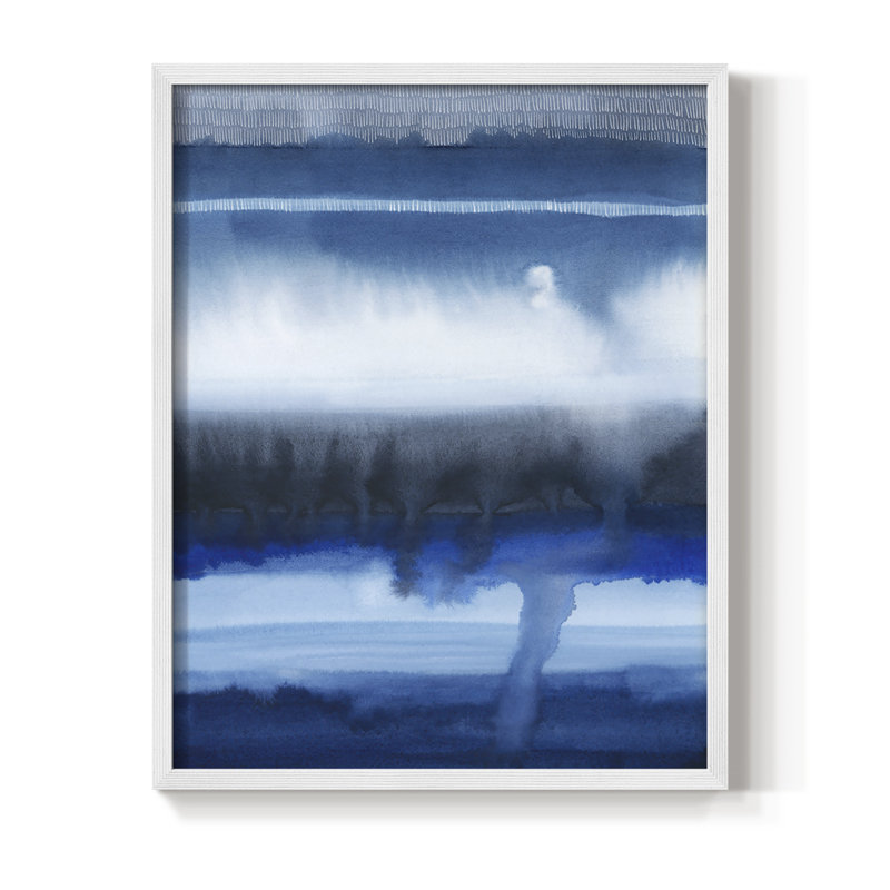 Deep Shore I, reproduction encadrée - bois massif, Blanc, H 10 po x l 8 po