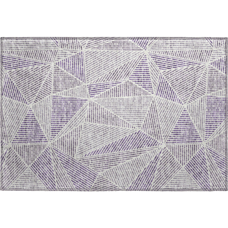 Premium Machine Washable Cerrito Purple Rug, Rectangle 1'8" x 2'6"