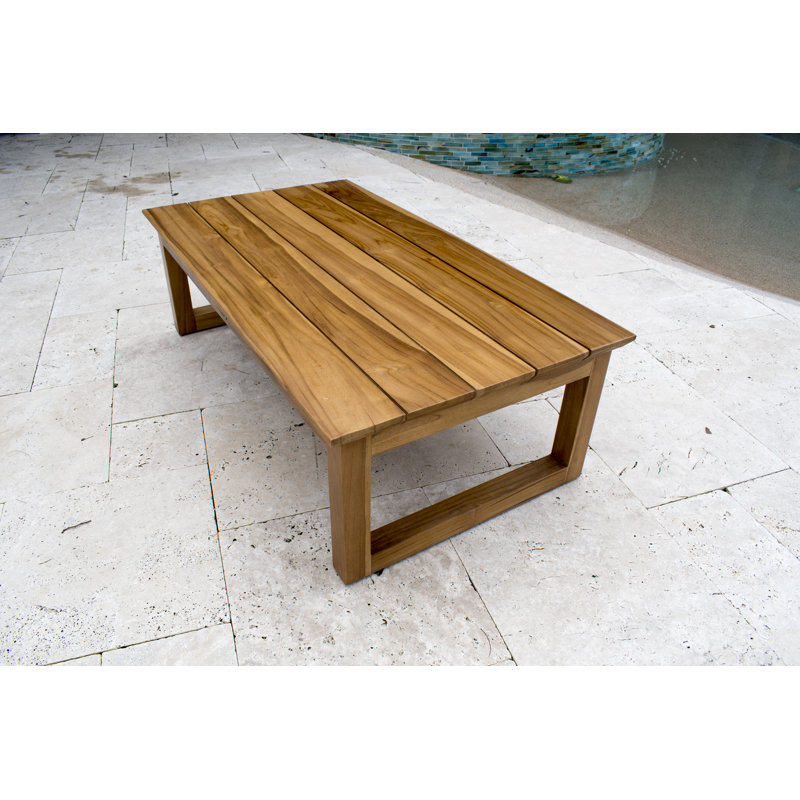 Rectangular Teak Solid Wood Outdoor Coffee Table , 43.5 " W 23.5 " D
