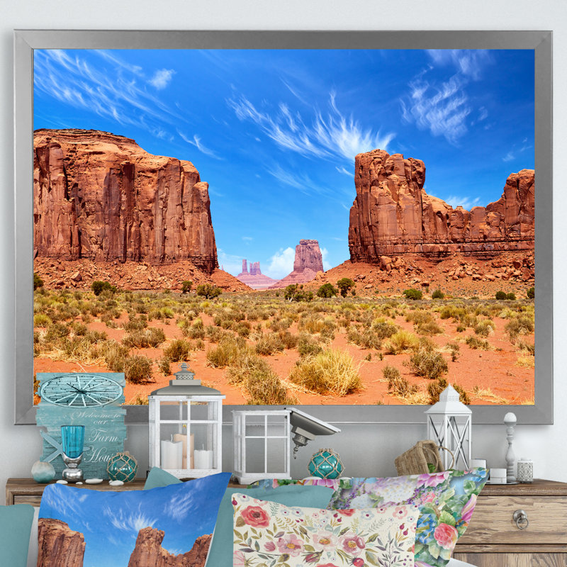 Arizona Sonoran Serenade Desert I, H 16 po x l 32 po x P 1 po, Cadre photo argenté