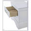 Commode haute à 5 tiroirs avec finition texturée blanche et poignées capitonnées en cristal, mobilier de chambre en bois massif durable