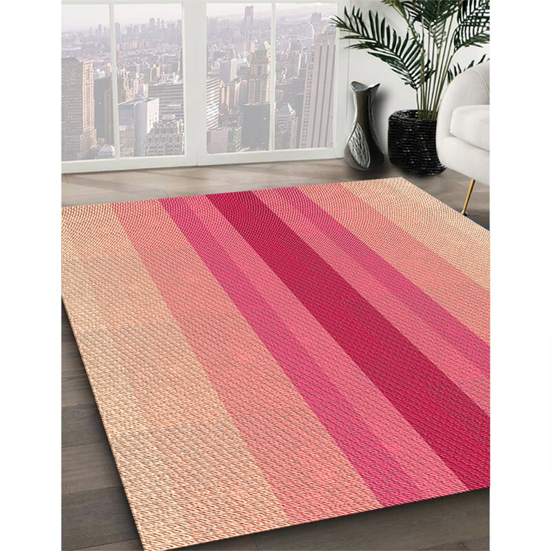 Tapis 100% à motifs lavables à la machine 2989 Pat3494-Org, Rond 6 pi